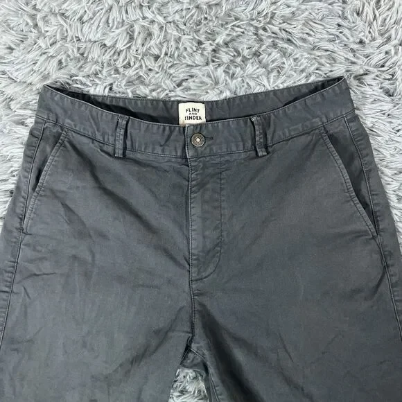 Flint And Tinder Shorts Mens 32 Black Chino Stretch Flat Front Casual Short - Picture 6 of 12